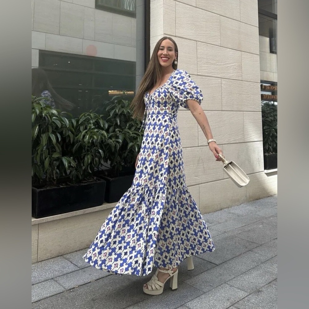 Bloggers Favorite Zara Geometric Maxi Dress XL NWT - Picture 5 of 14